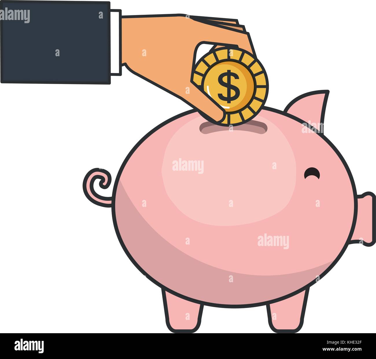 piggy savings with coins vector illustration design Stock Vector Image ...