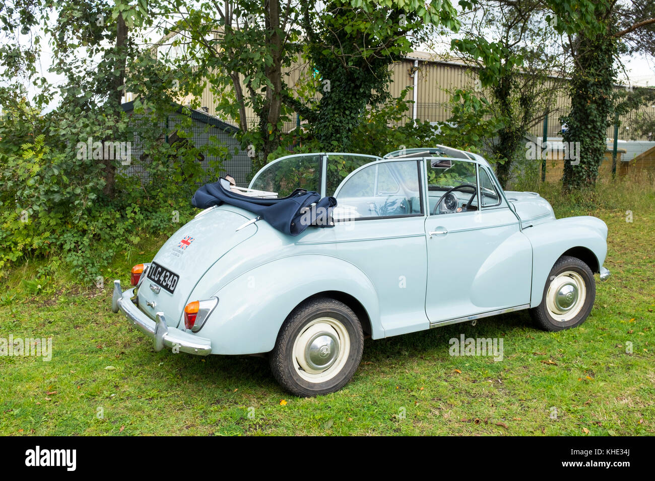 Convertible Morris Minor classic car UK Stock Photo - Alamy