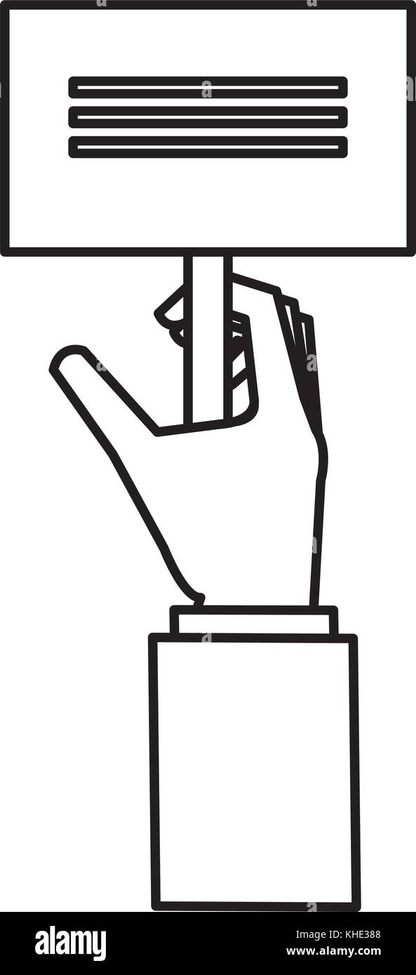 hand with protest banner isolated icon vector illustration design Stock ...