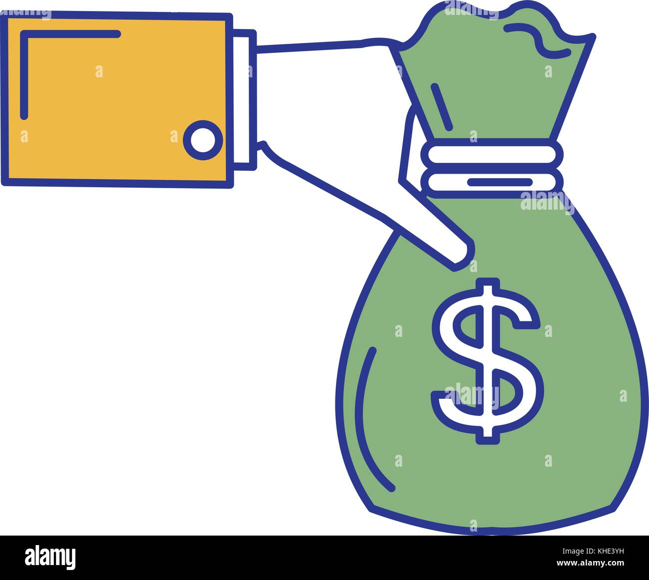 hand with money bag isolated icon Stock Vector Image & Art - Alamy