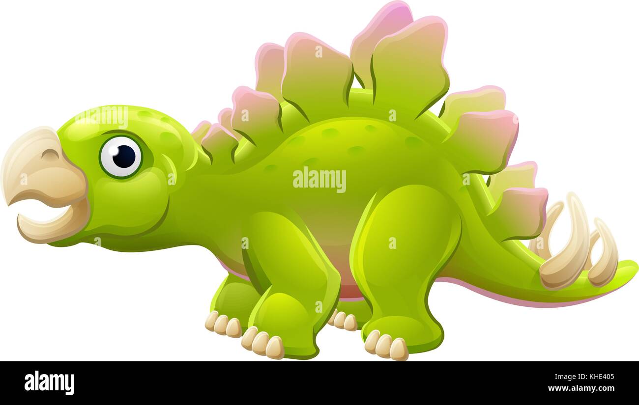 Cute Stegosaurus Cartoon Dinosaur Stock Vector