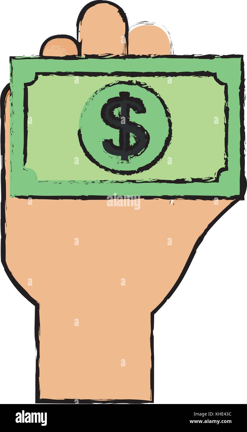 hand human with bill dollar money icon Stock Vector Image & Art - Alamy