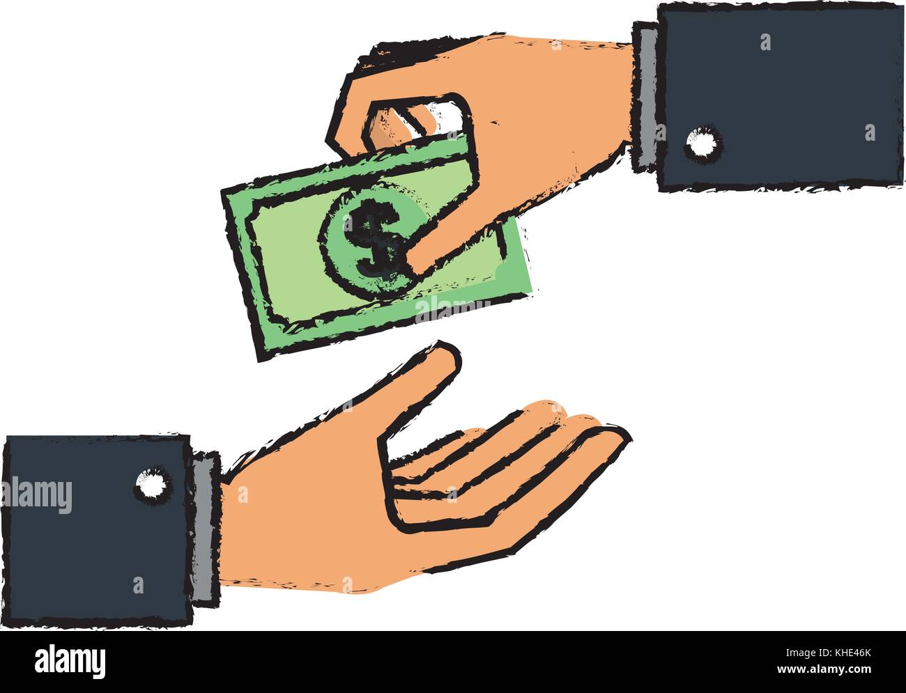hand human with bill dollar money icon Stock Vector Image & Art - Alamy