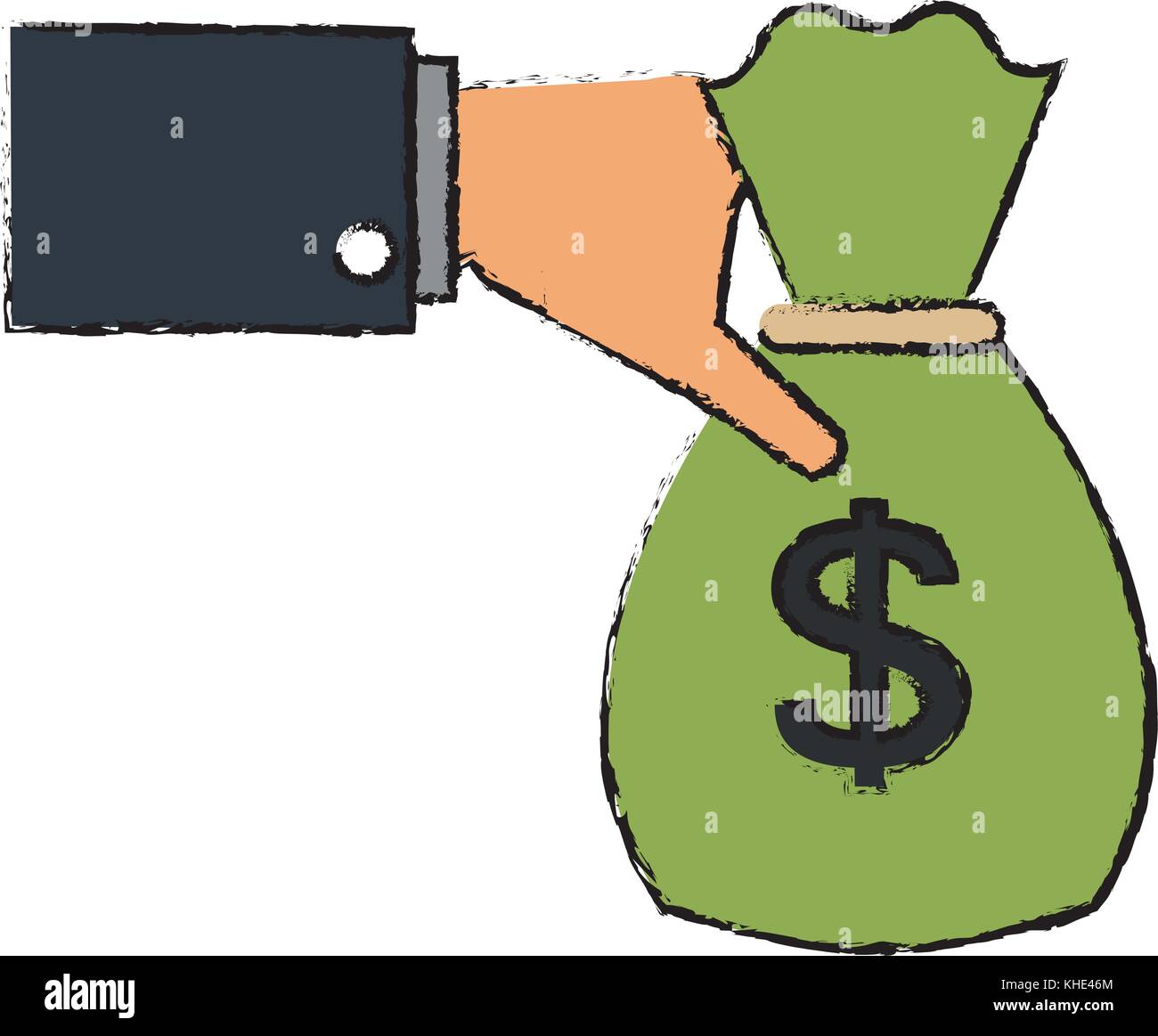 hand with money bag isolated icon Stock Vector Image & Art - Alamy
