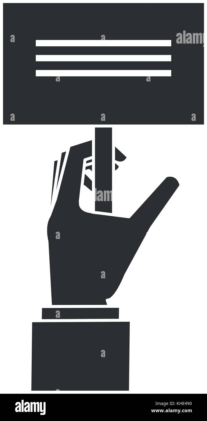 hand with protest banner isolated icon Stock Vector Image & Art - Alamy