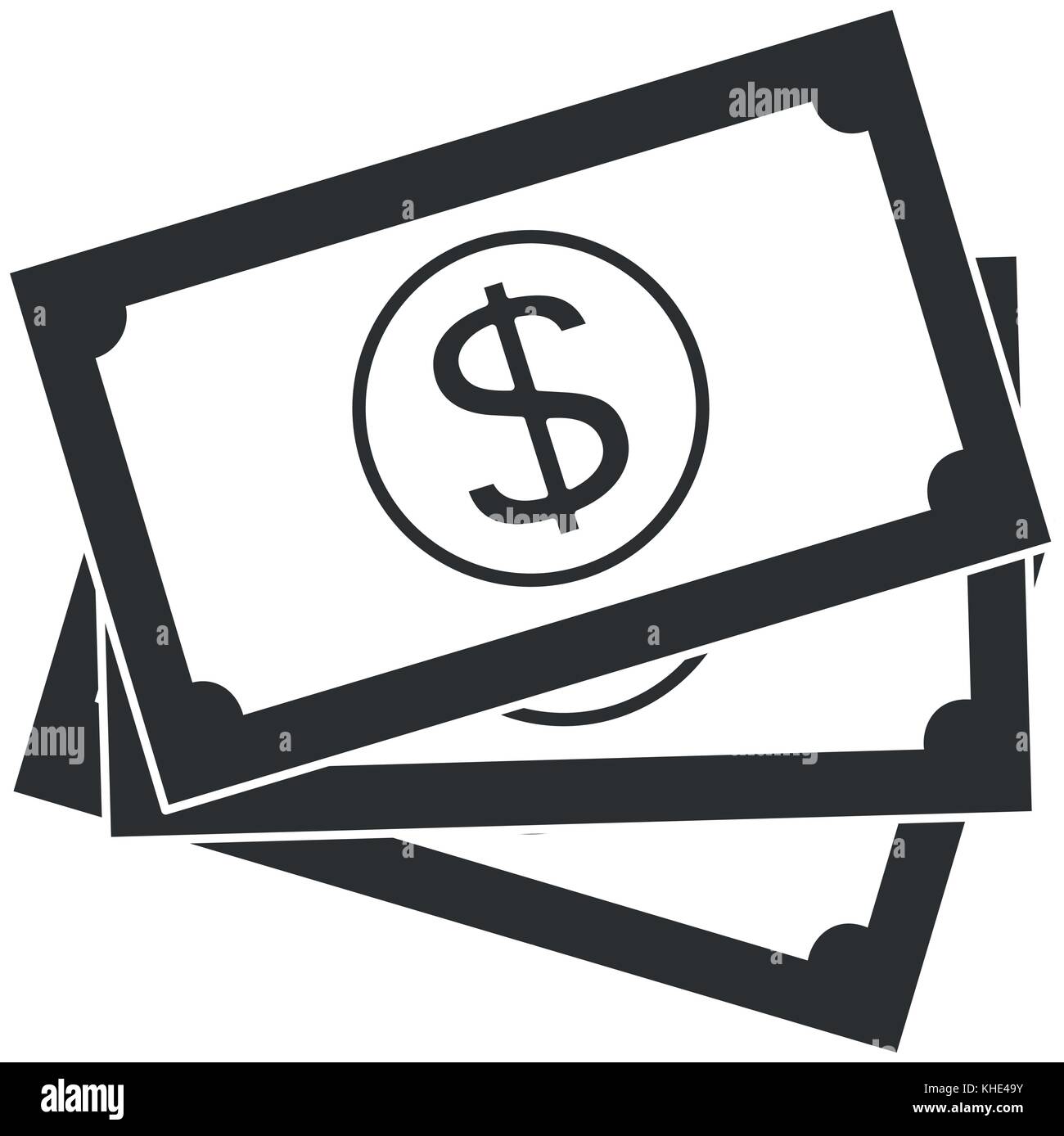 bills dollars money icon Stock Vector Image & Art - Alamy