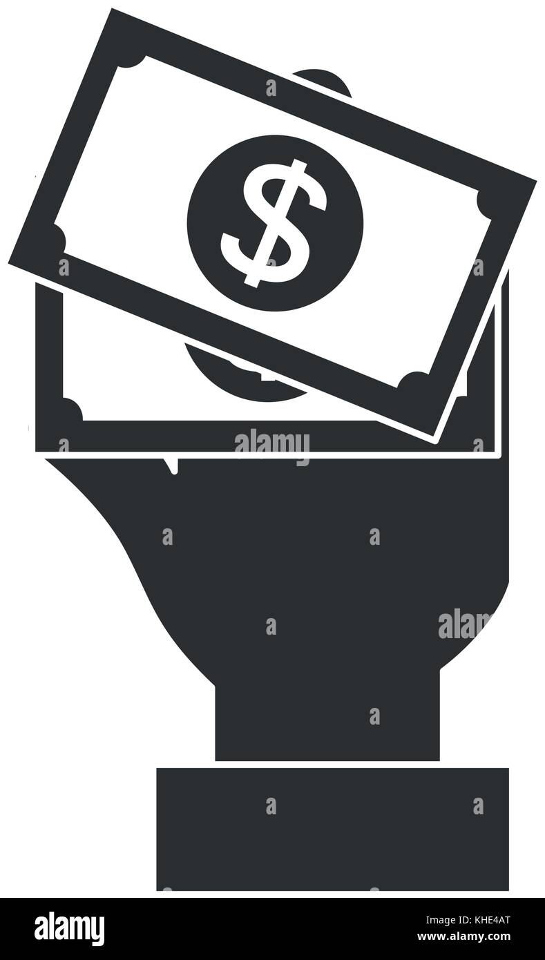 hand human with bill dollar money icon Stock Vector Image & Art - Alamy