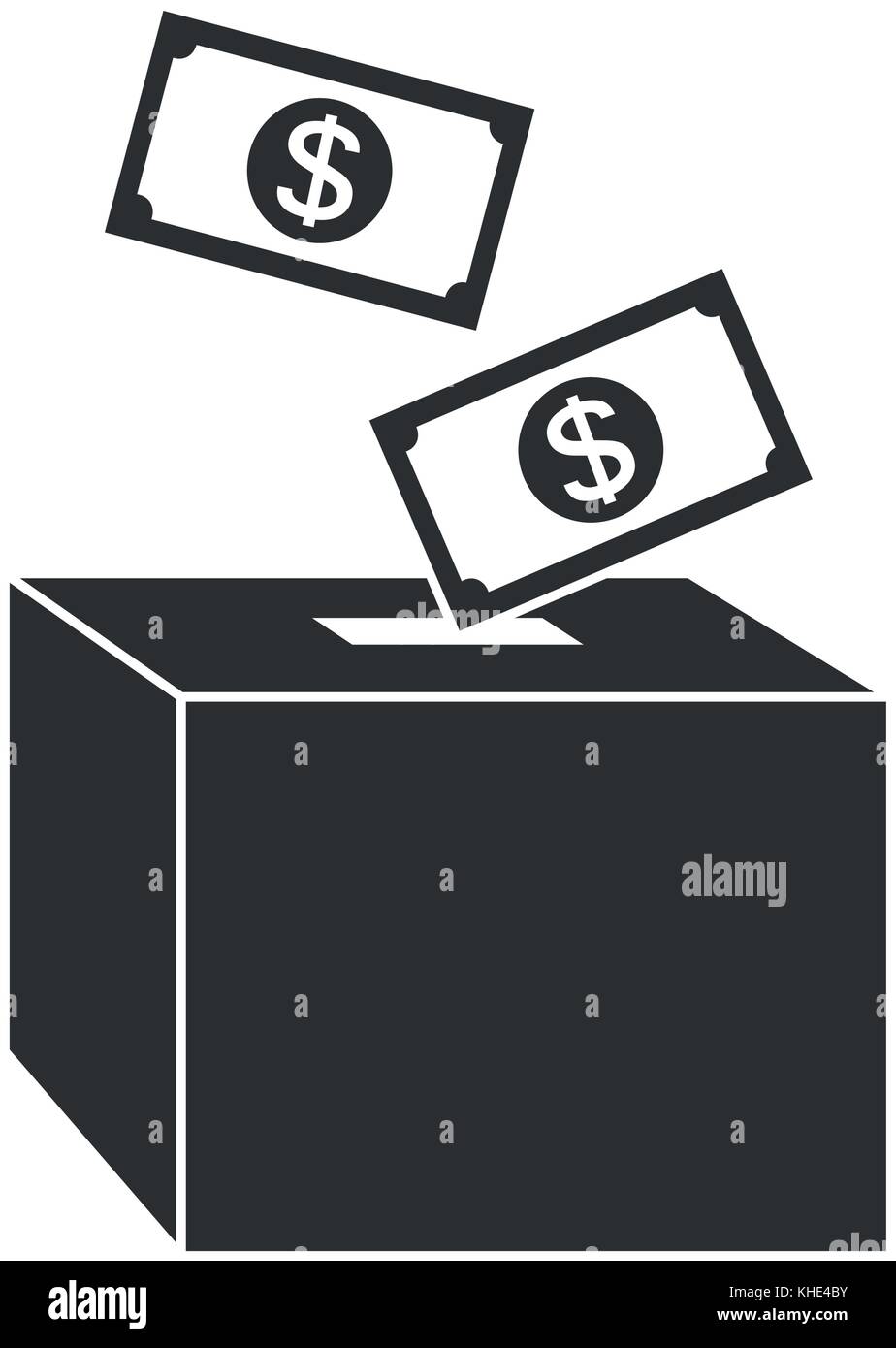 savings box with bills Stock Vector Image & Art - Alamy
