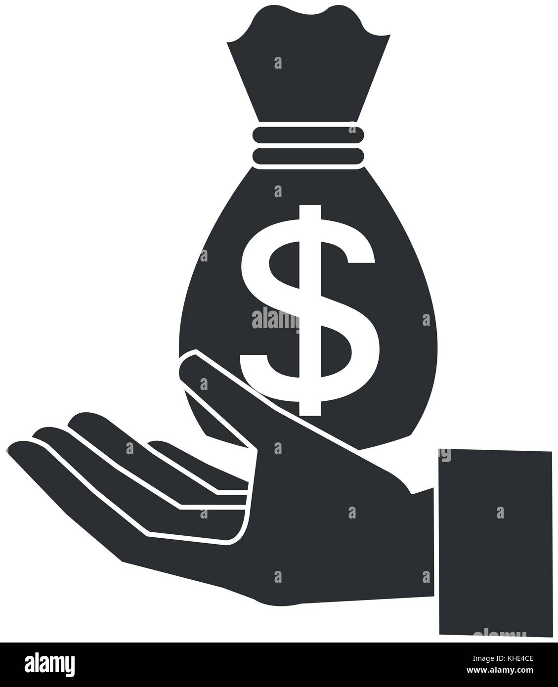 hand with money bag isolated icon Stock Vector Image & Art - Alamy