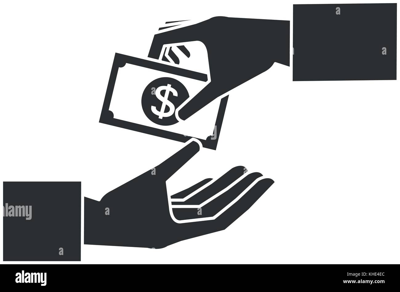 hand human with bill dollar money icon Stock Vector Image & Art - Alamy