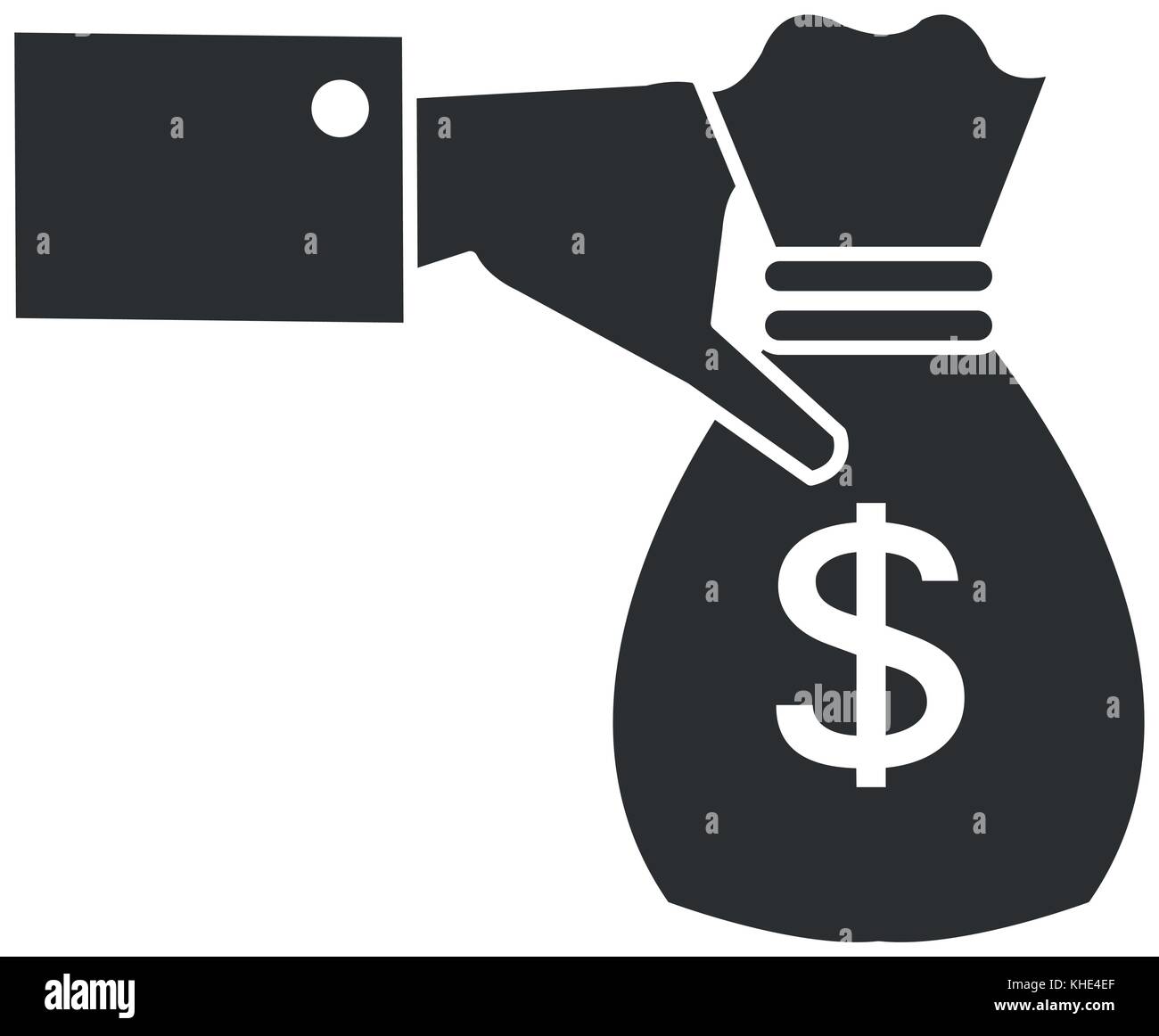 hand with money bag isolated icon Stock Vector Image & Art - Alamy