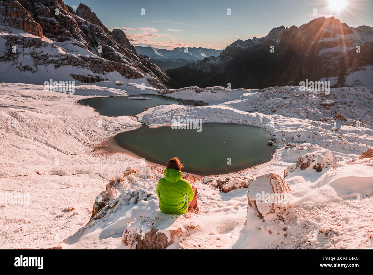 Young hiker on mountain peak hi-res stock photography and images - Alamy