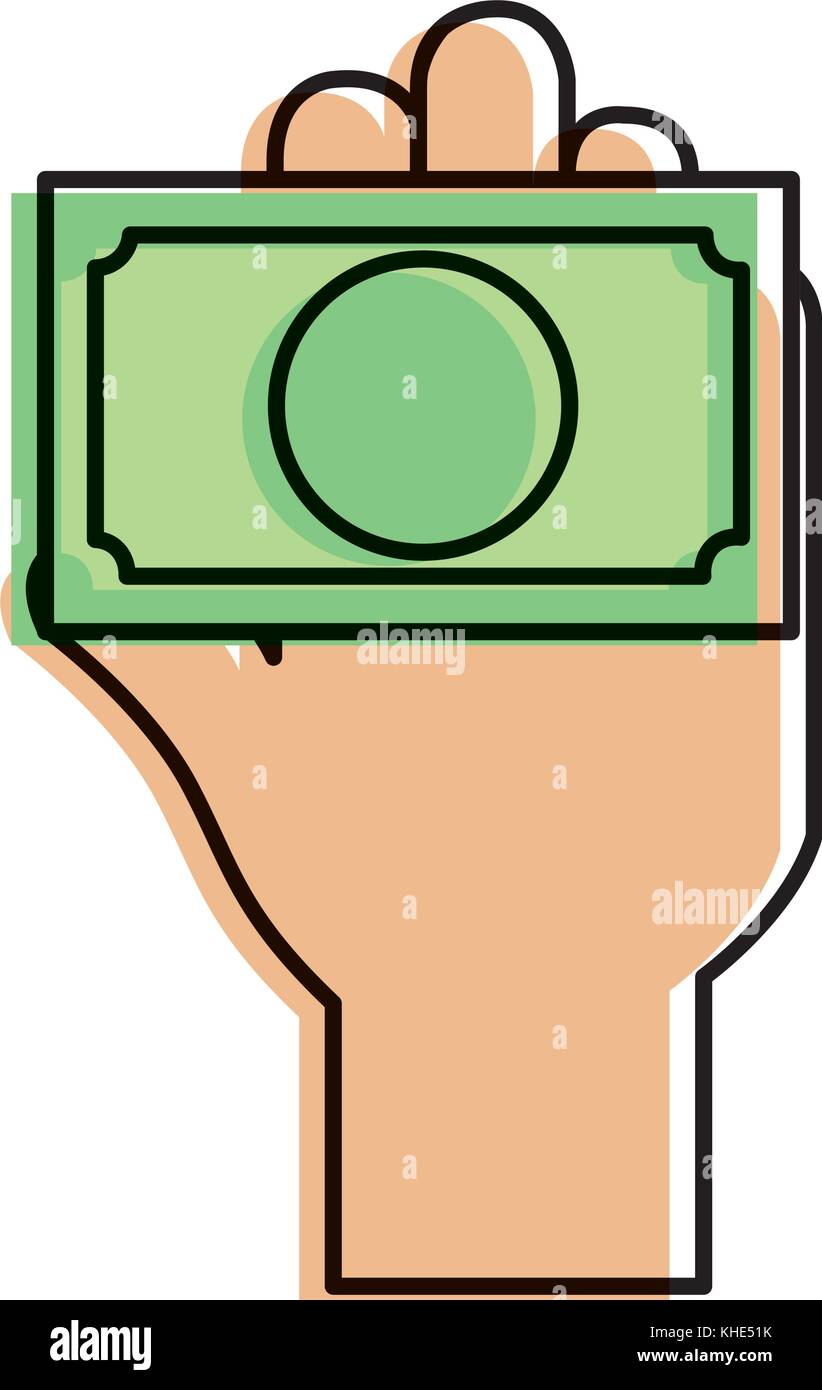 hand human with bill dollar money icon Stock Vector Image & Art - Alamy