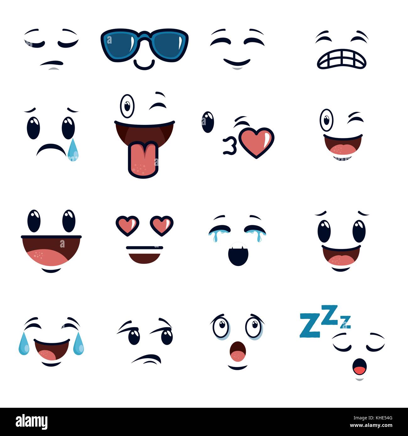 cute faces doodle emoji cartoon Stock Vector Image & Art - Alamy