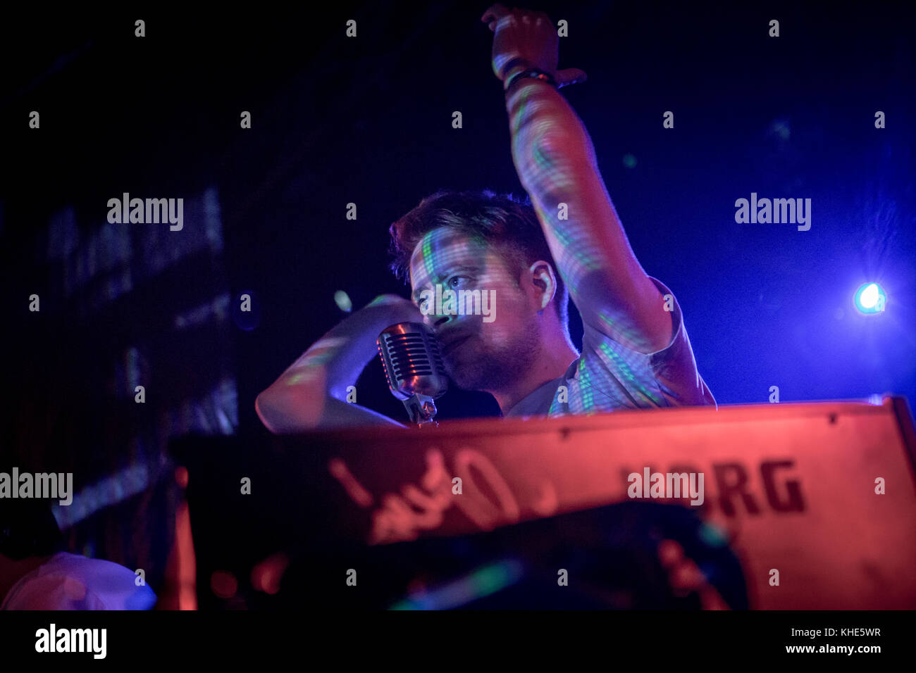 The German electronic music duo Digitalism performs a live concert at