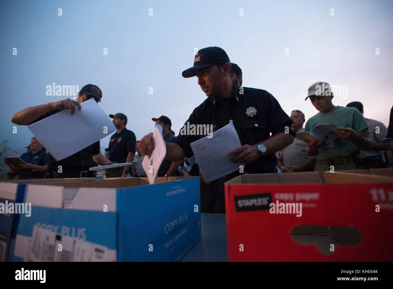 6AM morning meeting for many of the crews fighting the Cedar Fire in