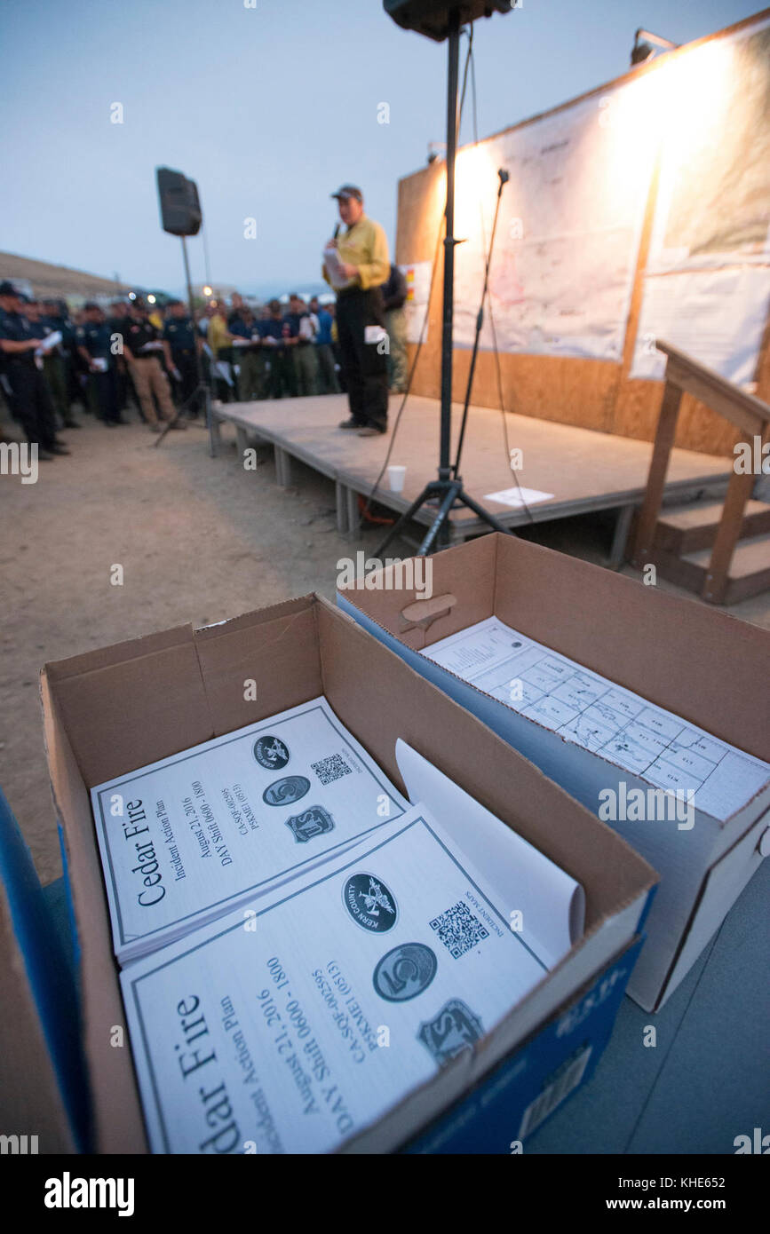 6AM morning meeting for many of the crews fighting the Cedar Fire in