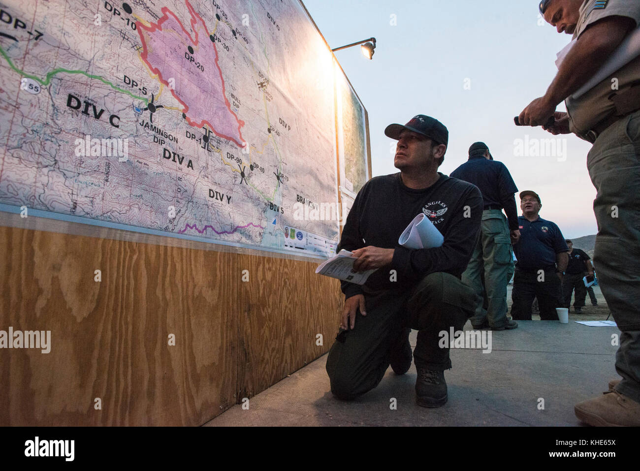 6AM morning meeting for many of the crews fighting the Cedar Fire in