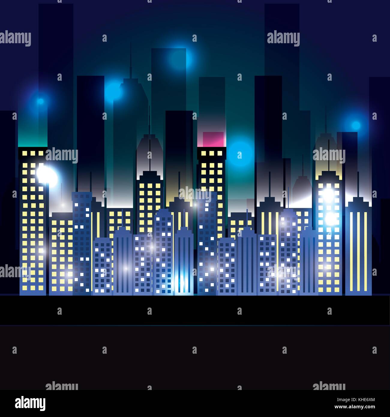 city scene at night Stock Vector Image & Art - Alamy