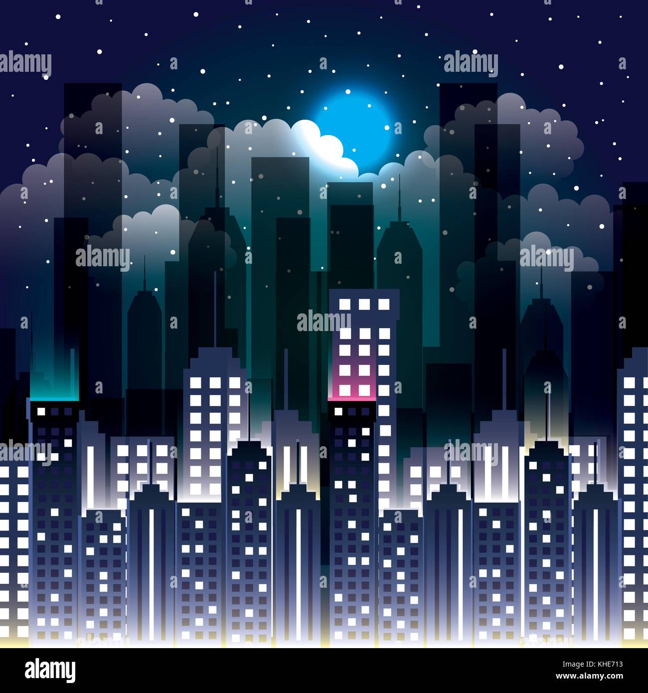 city scene at night Stock Vector Image & Art - Alamy