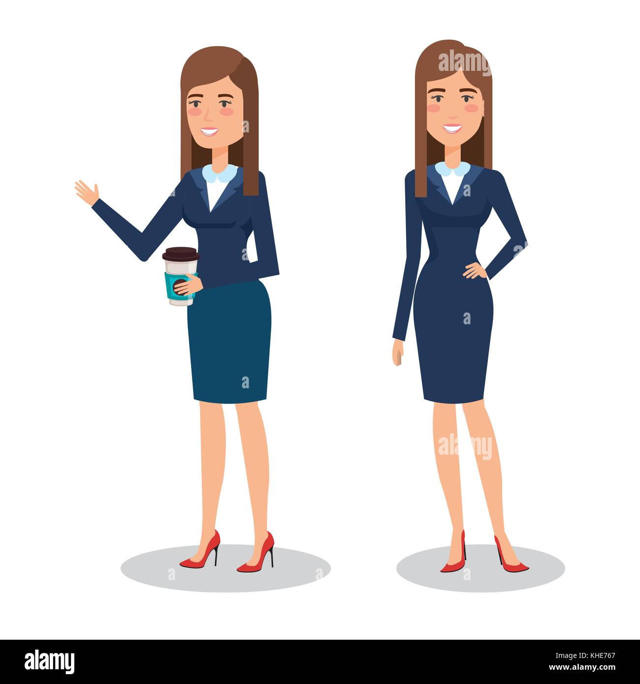 elegant business woman in different pose Stock Vector Image & Art - Alamy