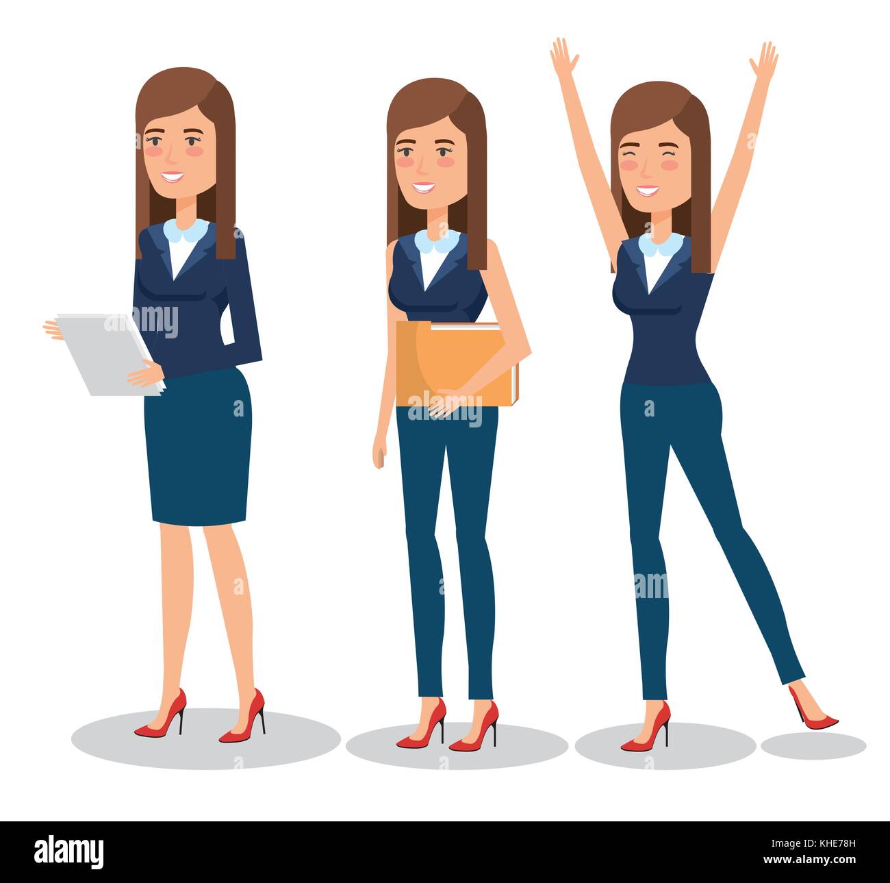 elegant business woman in different pose Stock Vector Image & Art - Alamy
