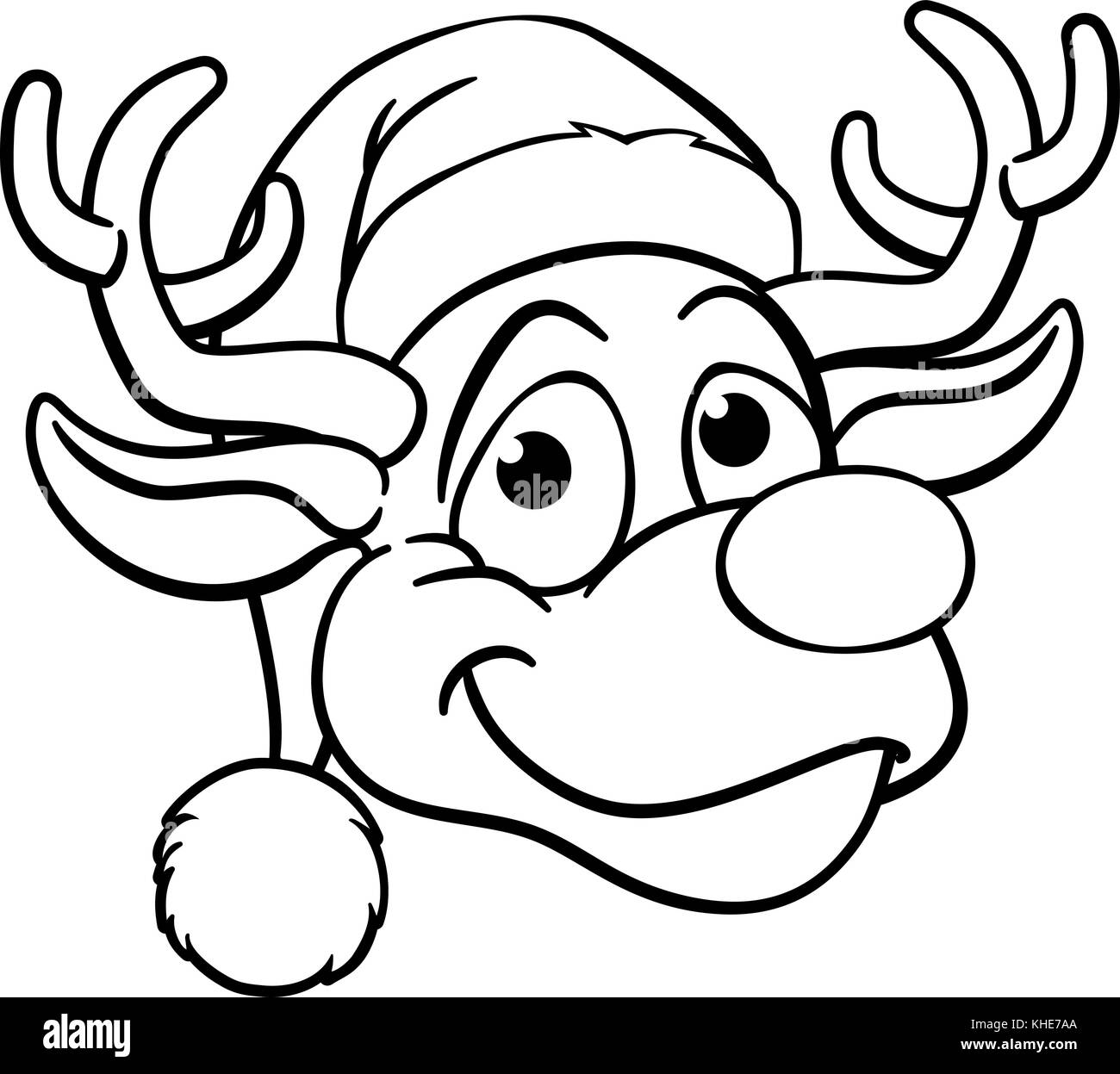 Santa Hat Christmas Reindeer Stock Vector