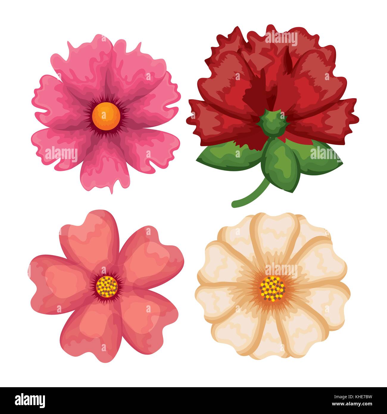 set flowers pattern background Stock Vector Image & Art - Alamy