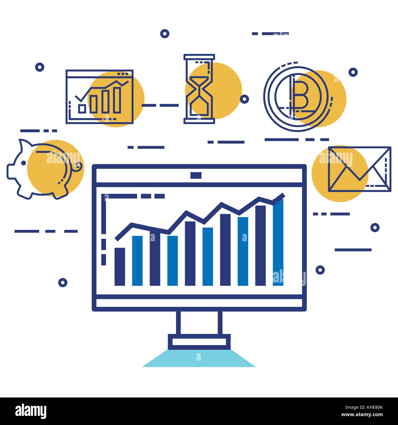 fintech set flat icons Stock Vector Image & Art - Alamy
