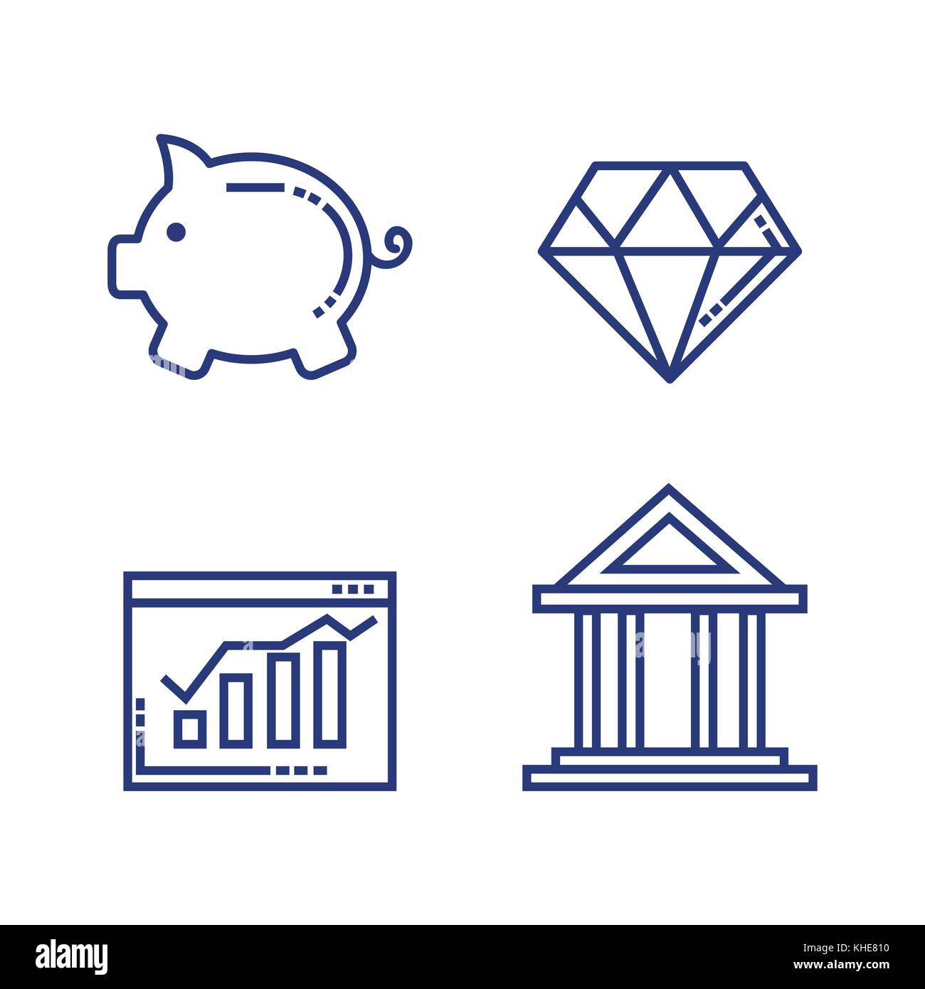 fintech set flat icons Stock Vector Image & Art - Alamy