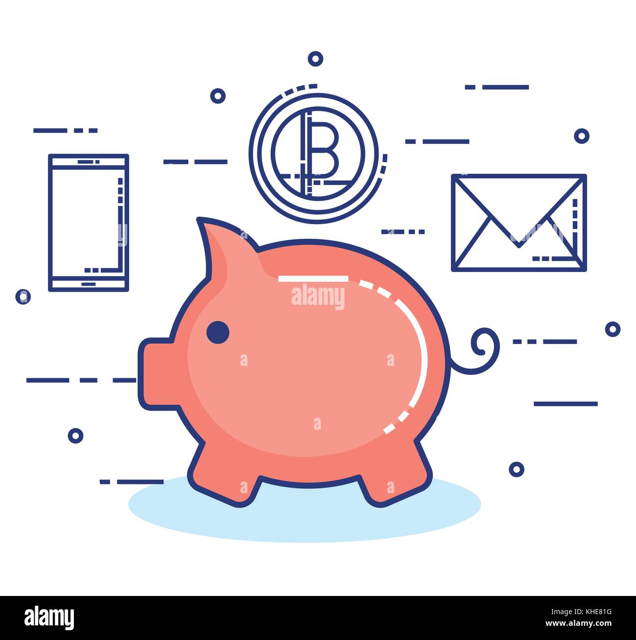 fintech set flat icons Stock Vector Image & Art - Alamy