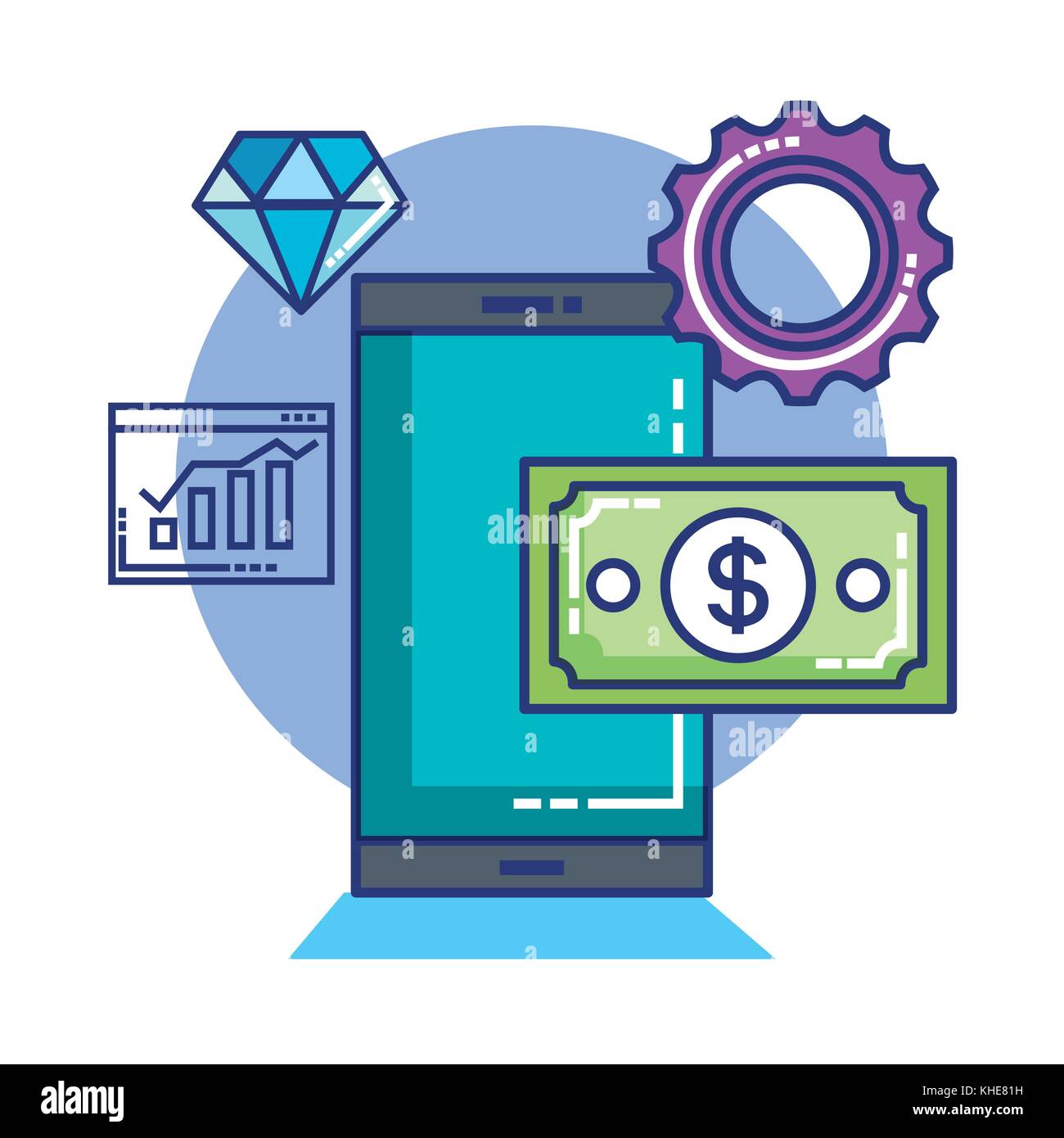fintech set flat icons Stock Vector Image & Art - Alamy