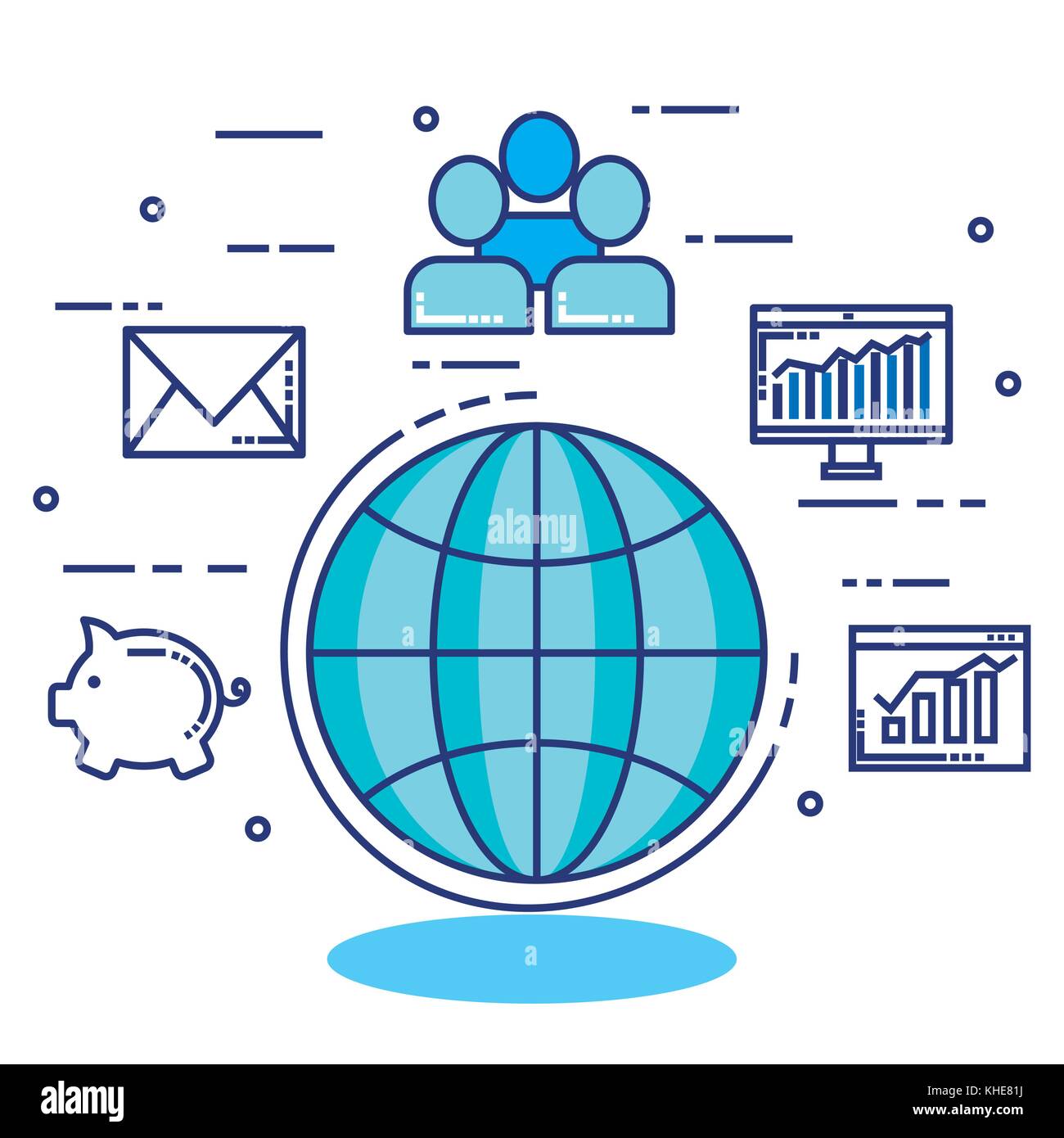 fintech set flat icons Stock Vector Image & Art - Alamy