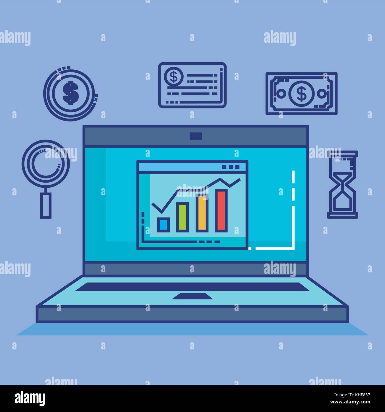 fintech set flat icons Stock Vector Image & Art - Alamy