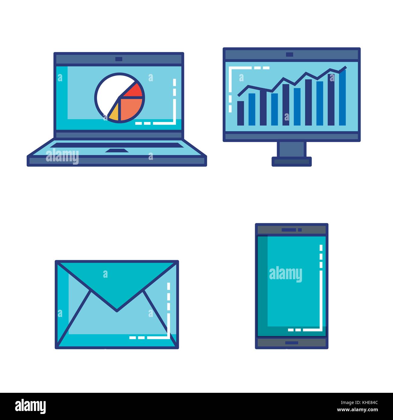 fintech set flat icons Stock Vector Image & Art - Alamy