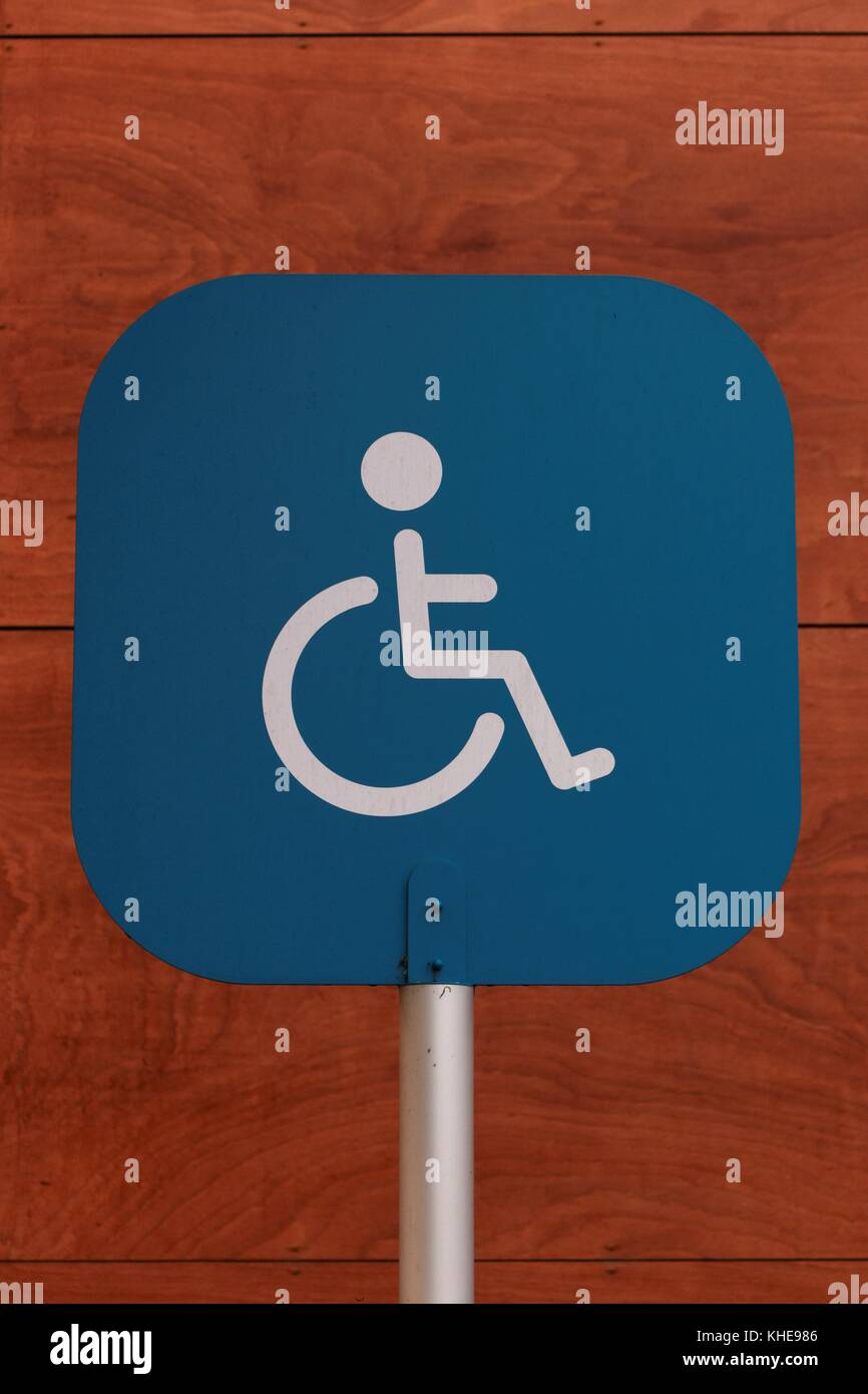 Blue disabled sign Stock Photo