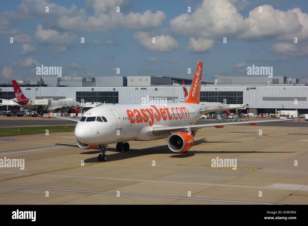 Easyjet plane on the tarmac at London Gatwick airport in England, UK Stock Photo