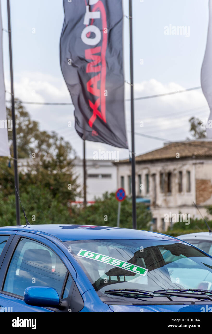 Corfu road sign hires stock photography and images Alamy