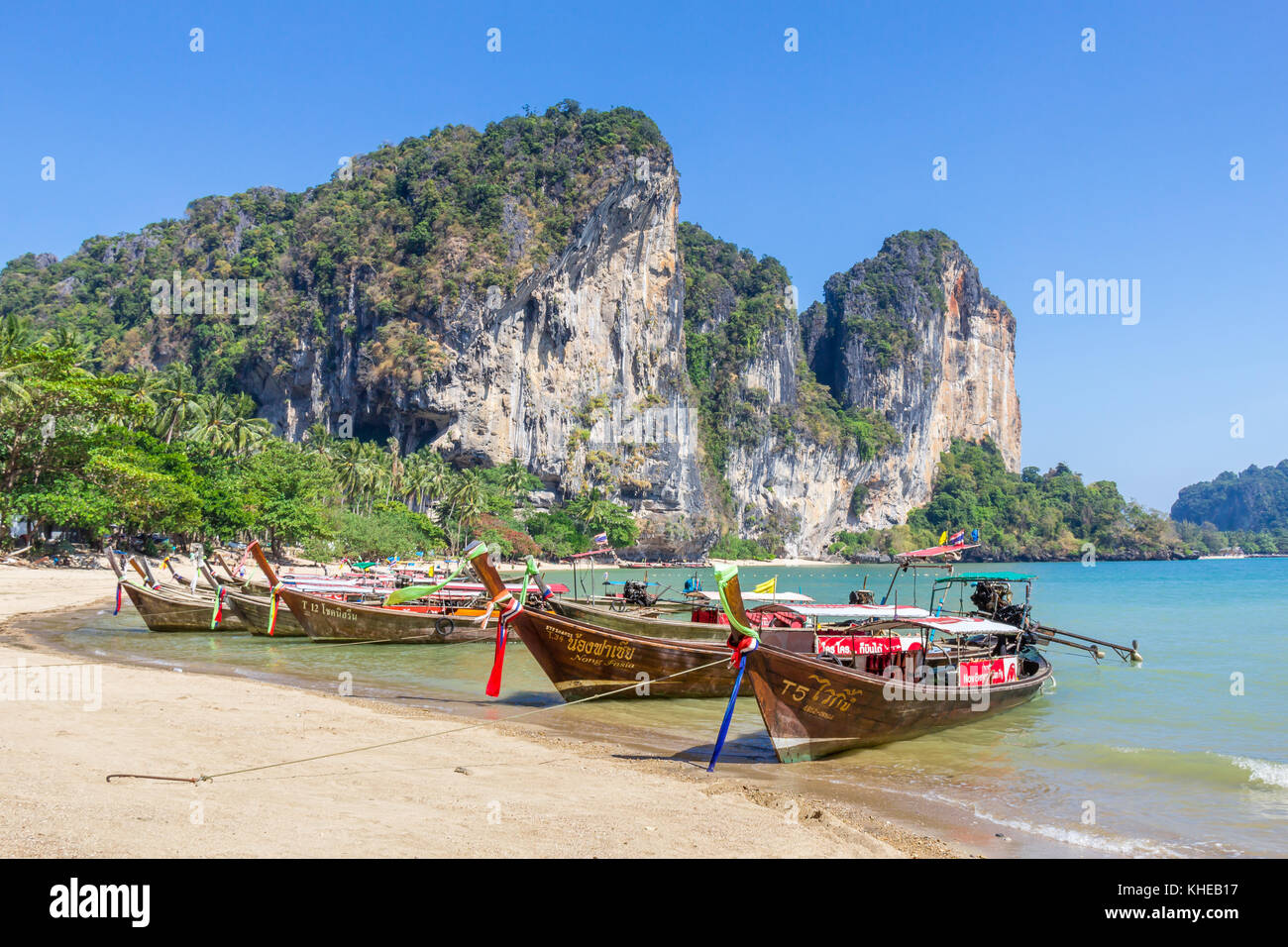 Ton Sai Bay at Railay Beach | Krabi | Thailand Stock Photo
