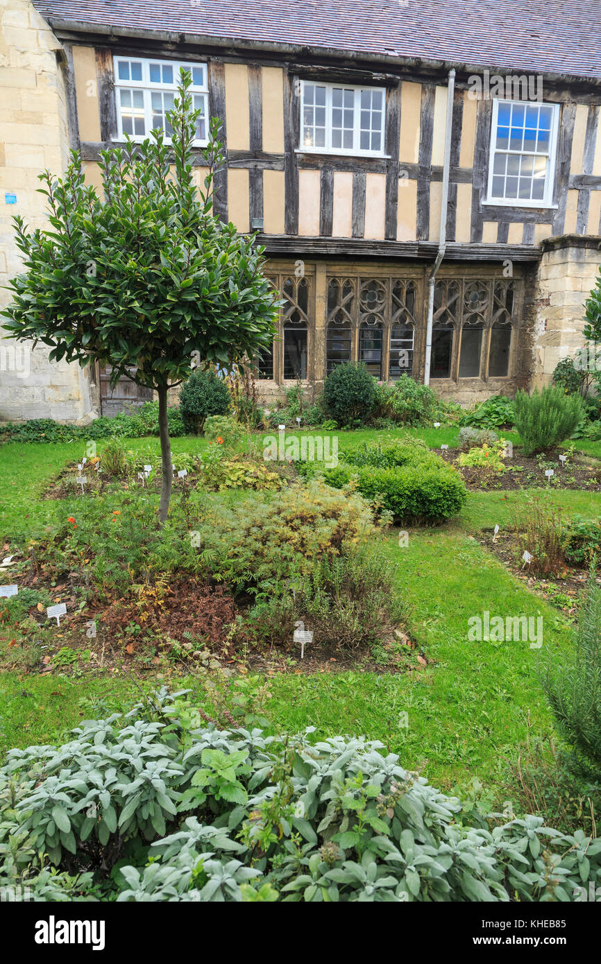 Herb Garden, Gloucester Cathedral, Gloucester, Gloucestershire, England, UK Stock Photo