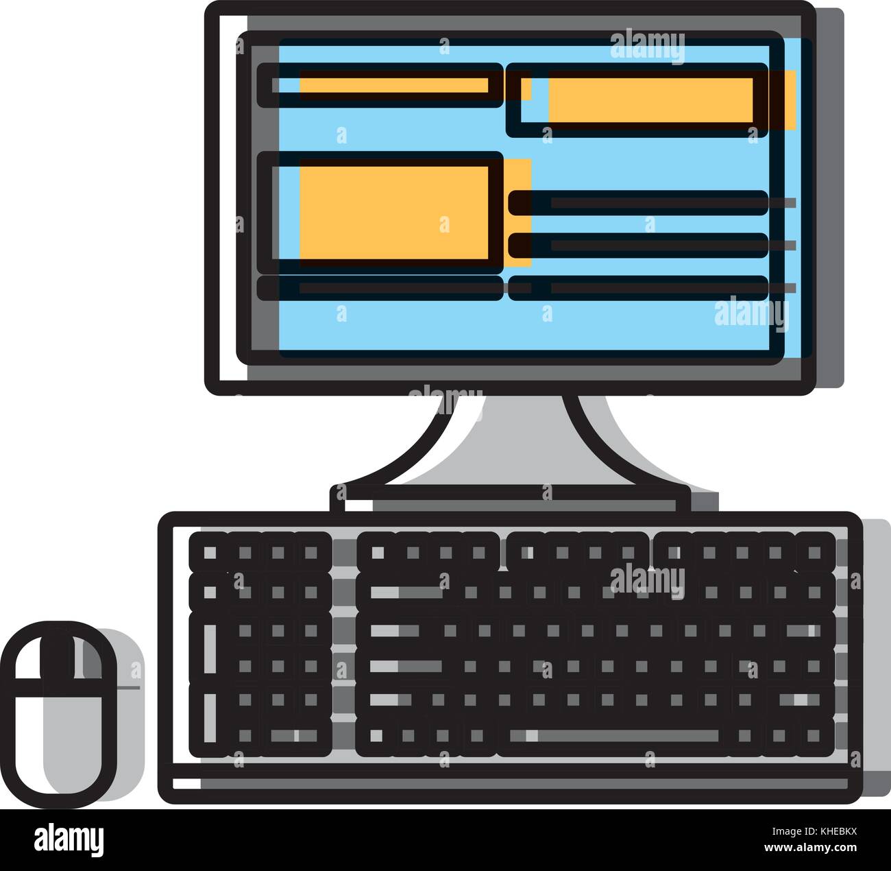 Computer with mouse and keyboard Stock Vector Image & Art Alamy
