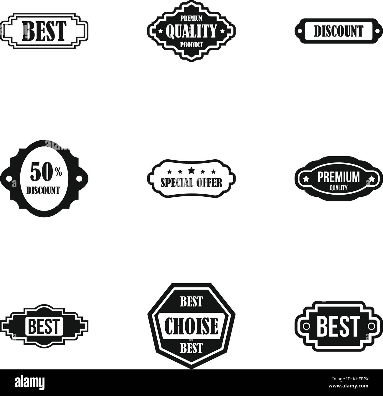 Tag icons set, simple style Stock Vector Image & Art - Alamy