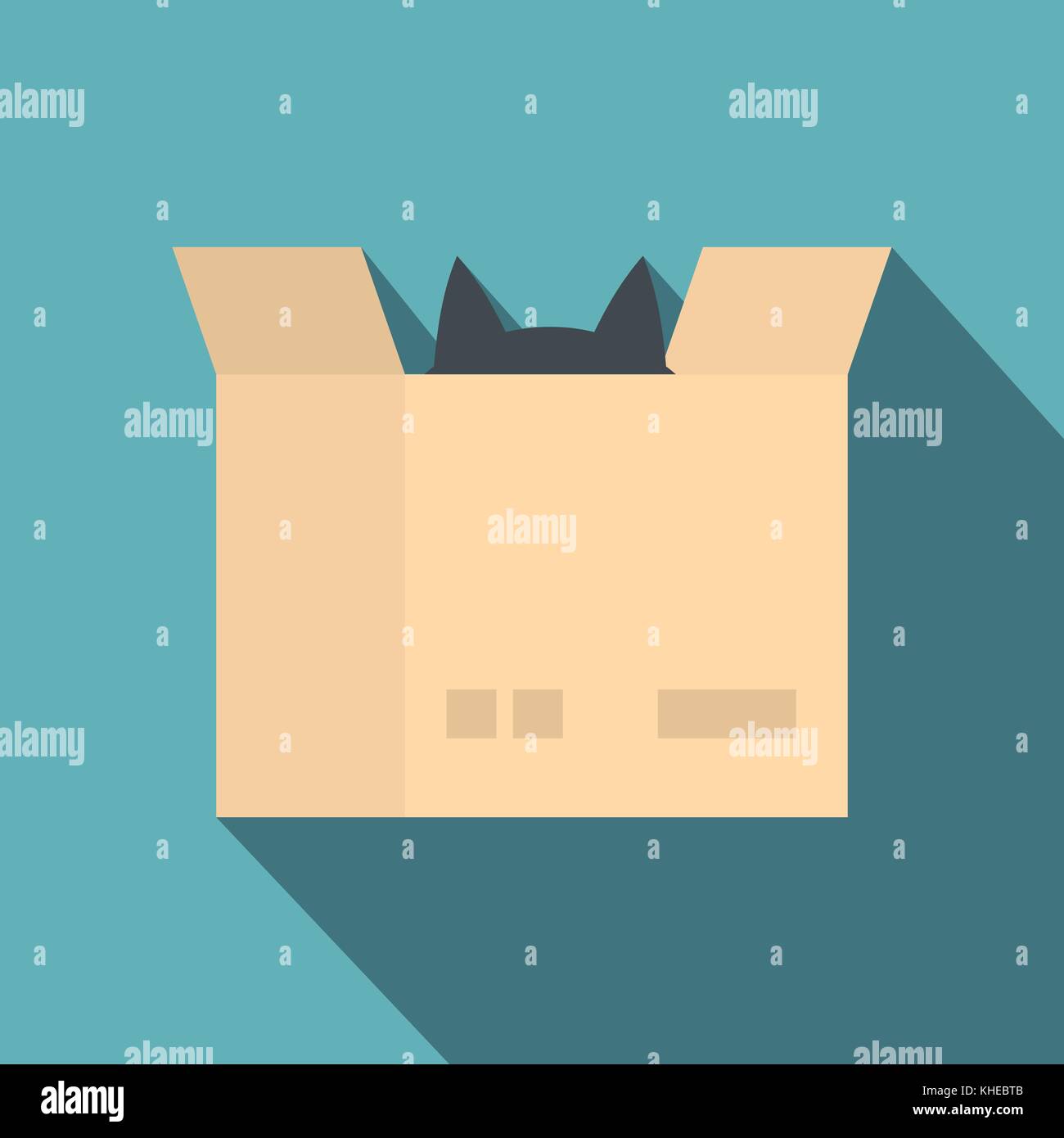 Cat in a box drawing Stock Vector Images - Alamy
