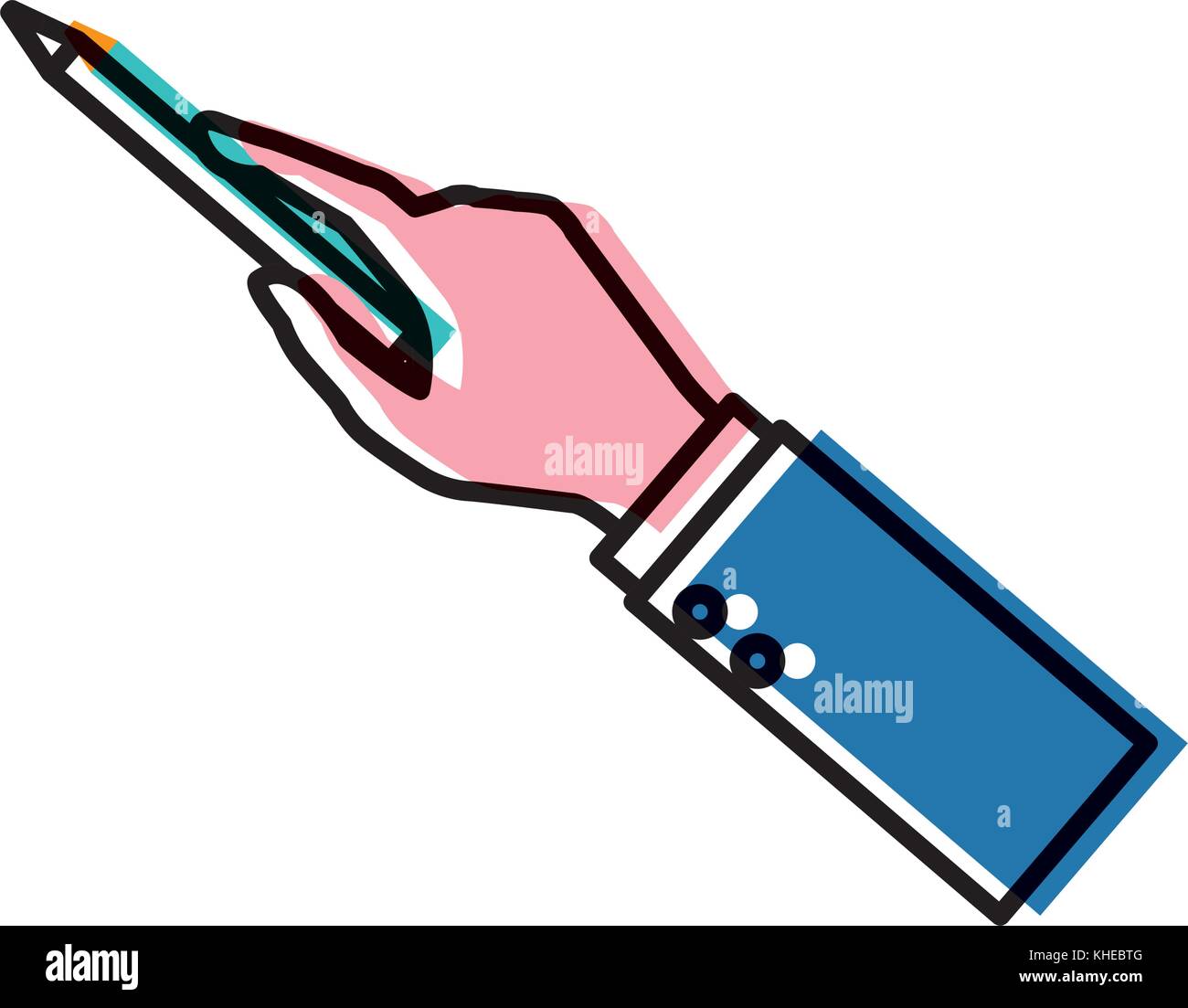 Hand holding a pencil Stock Vector Image & Art - Alamy