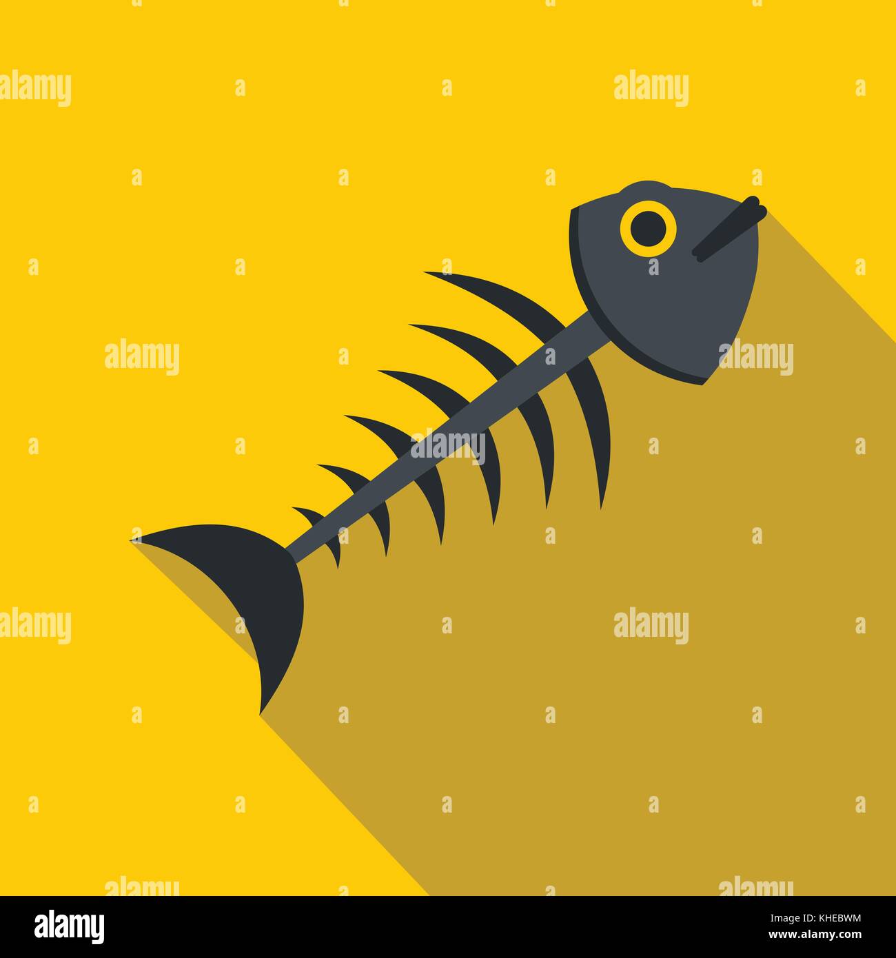 Fish bone icon, flat style Stock Vector Image & Art Alamy