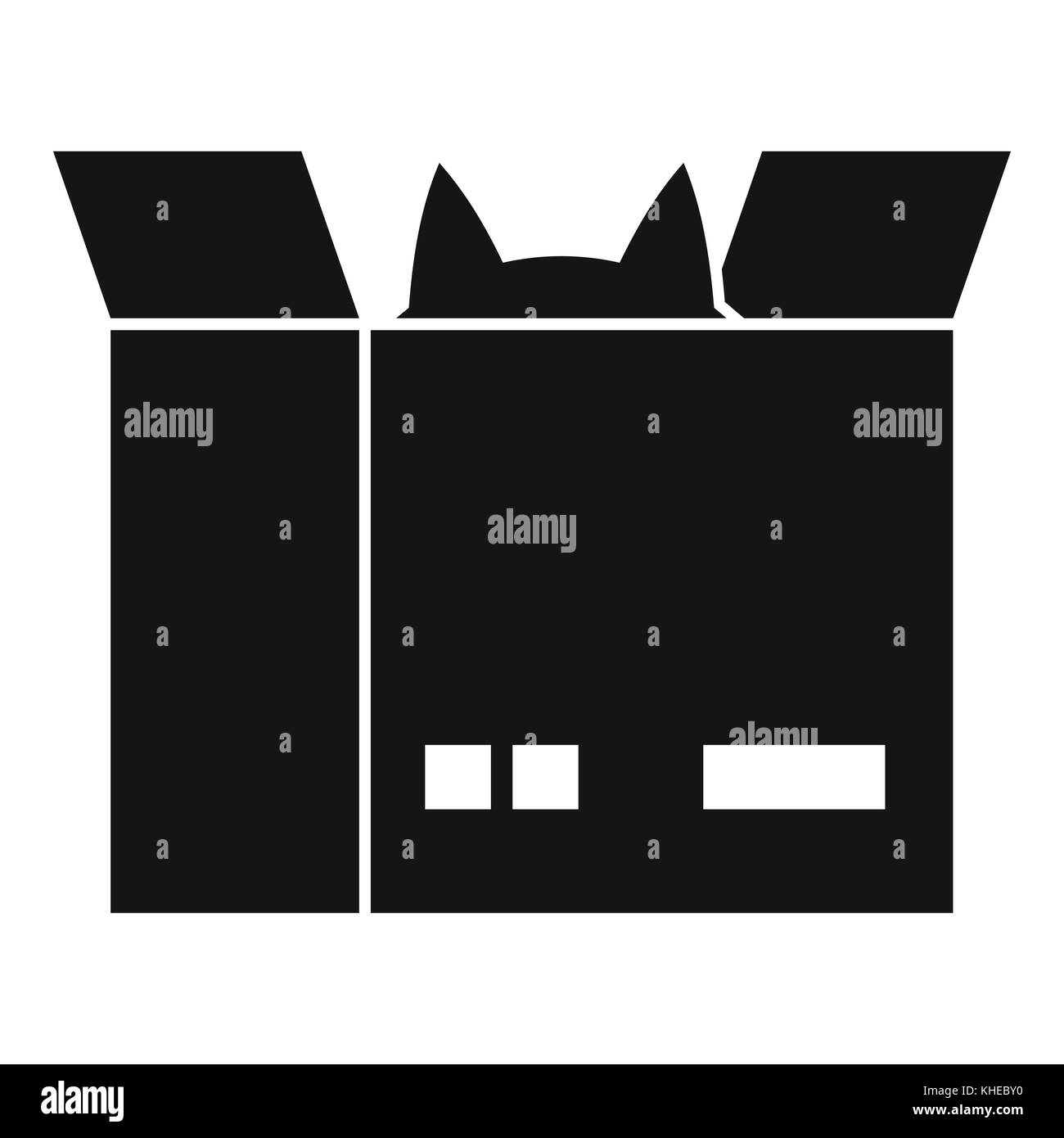 Black and white cat in a box Stock Vector Images - Alamy