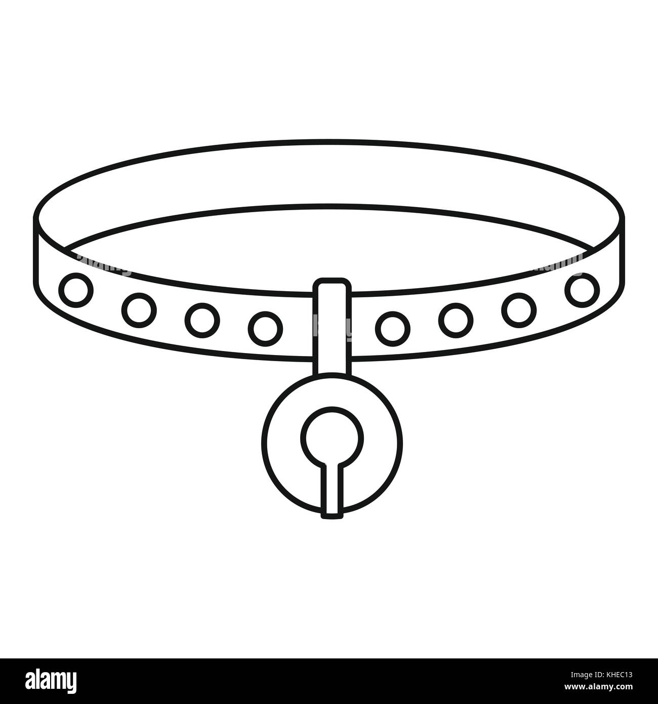 Cat collar icon, outline style Stock Vector Image & Art Alamy