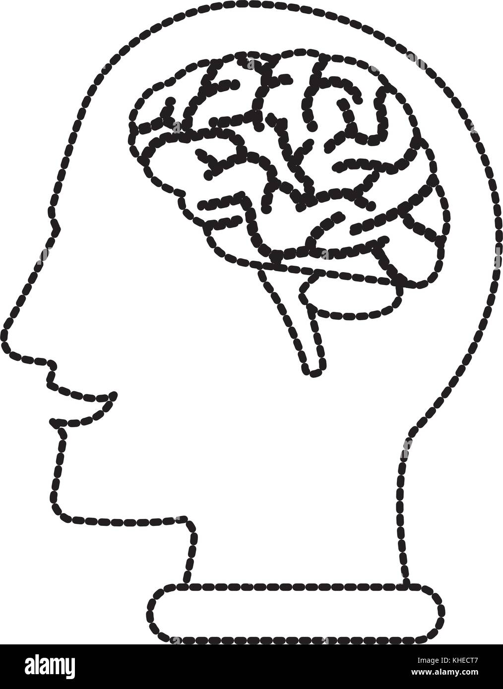 Human head with brain Stock Vector Image & Art - Alamy