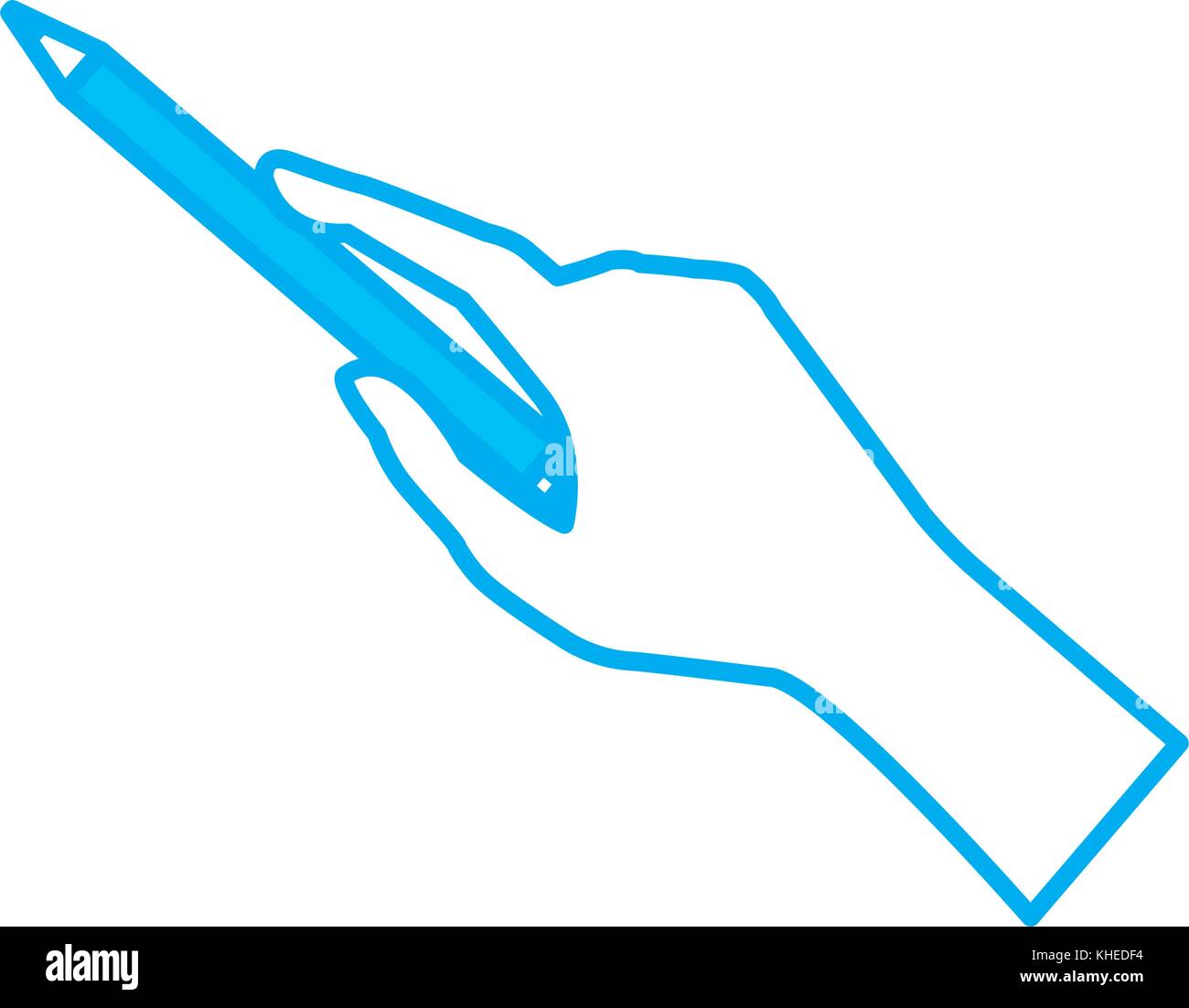 Hand holding a pencil Stock Vector Image & Art - Alamy