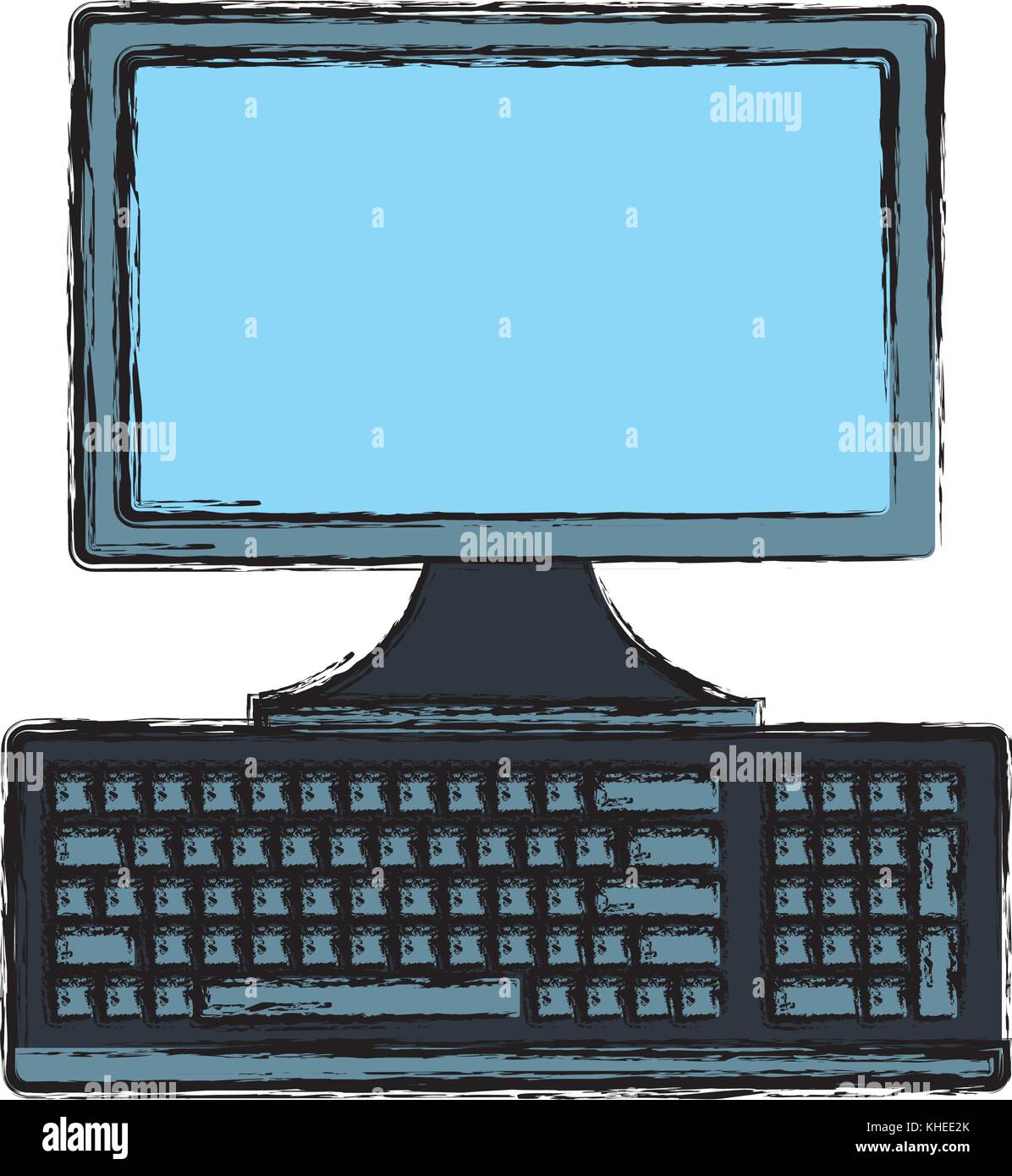 Computer with keyboard Stock Vector Image & Art - Alamy